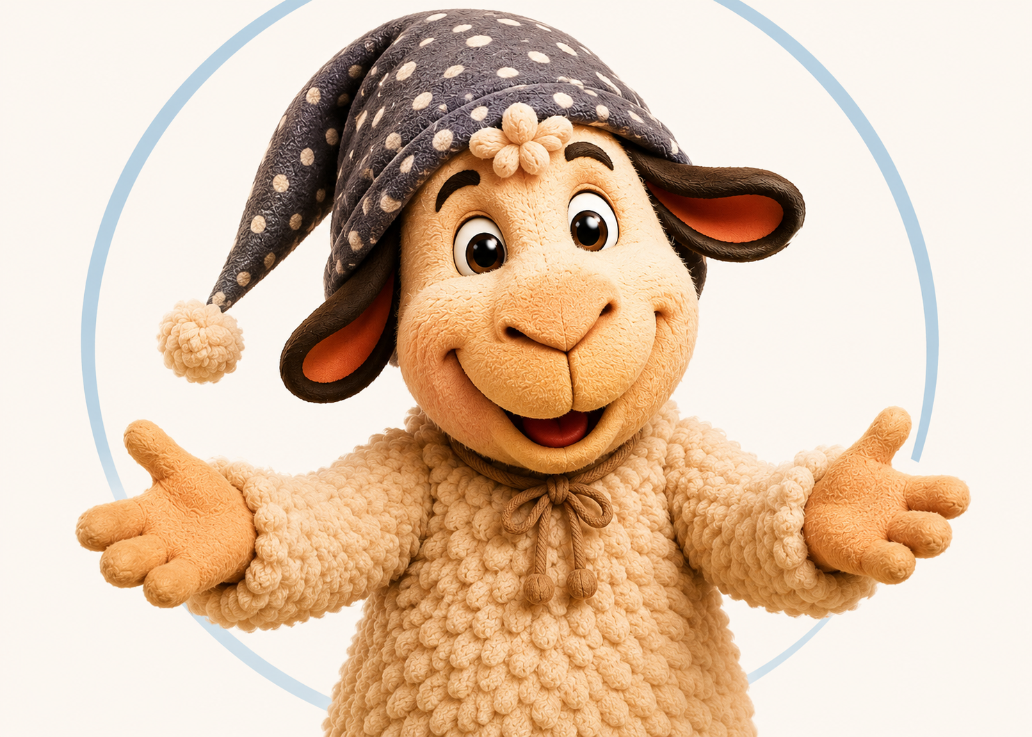 Schaf Winnie aus dem WinnieVersum. Er begrüsste alle Besucher hier.