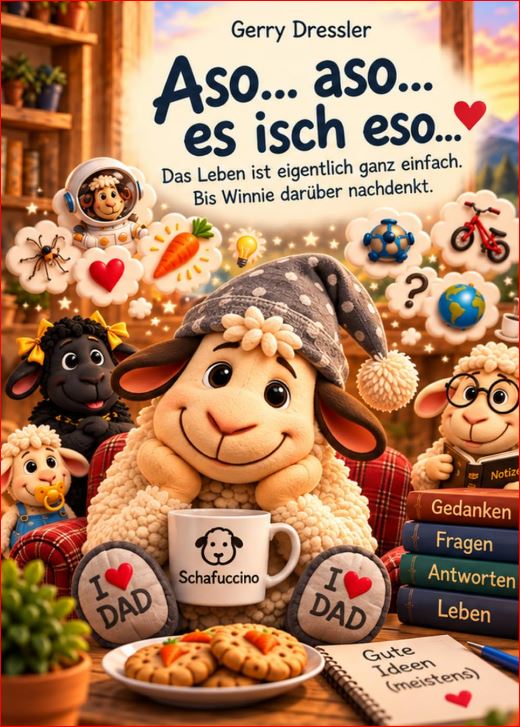 Buchcover aus dem WinnieVersum von Gerry Dressler mit Winnie und seinen Freunden – humorvolle Geschichten über das Leben. Band 1.
