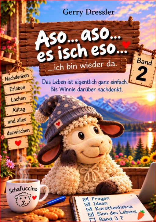Buchcover aus dem WinnieVersum von Gerry Dressler mit Winnie und seinen Freunden – humorvolle Geschichten über das Leben. Band 2